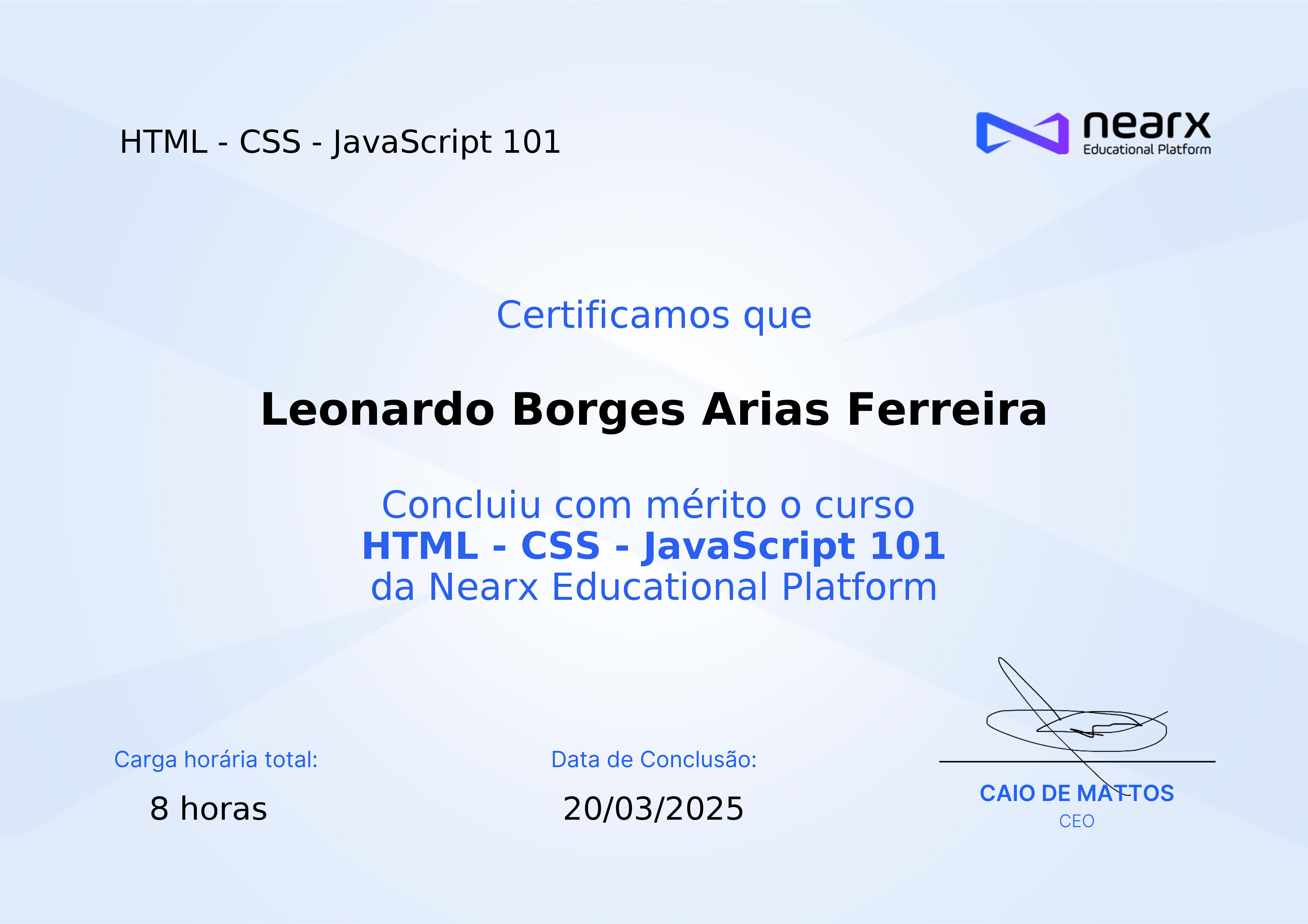 Leonardo Borges Arias Ferreira - Desenvolvedor FullStack | ReactJs ...